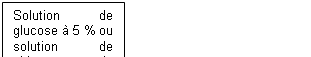 Zone de Texte: Solution de glucose  5 % ou solution de chlorure de sodium  9 mg/mL (0,9 %)
